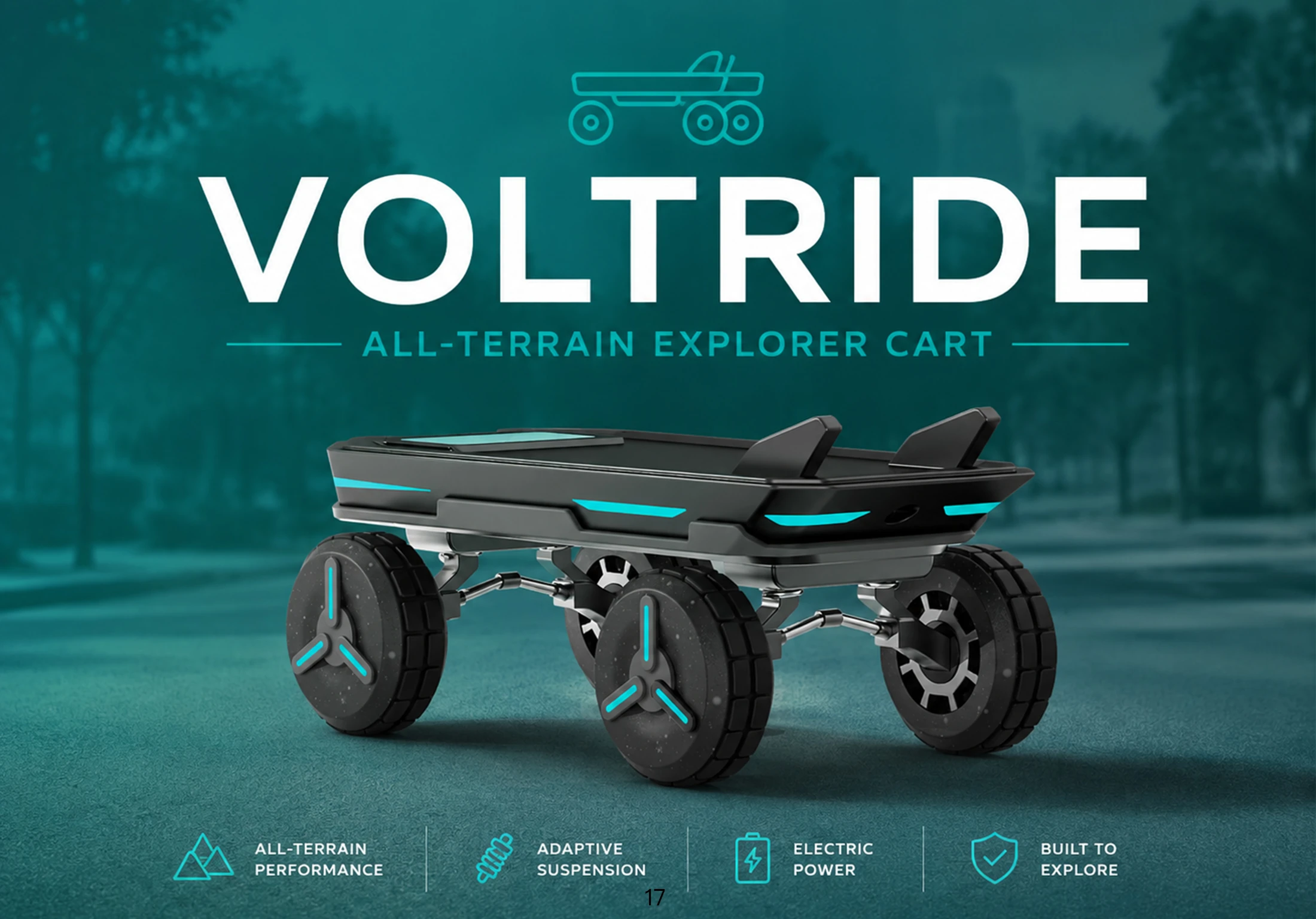 VoltRide 电动滑板车设计海报